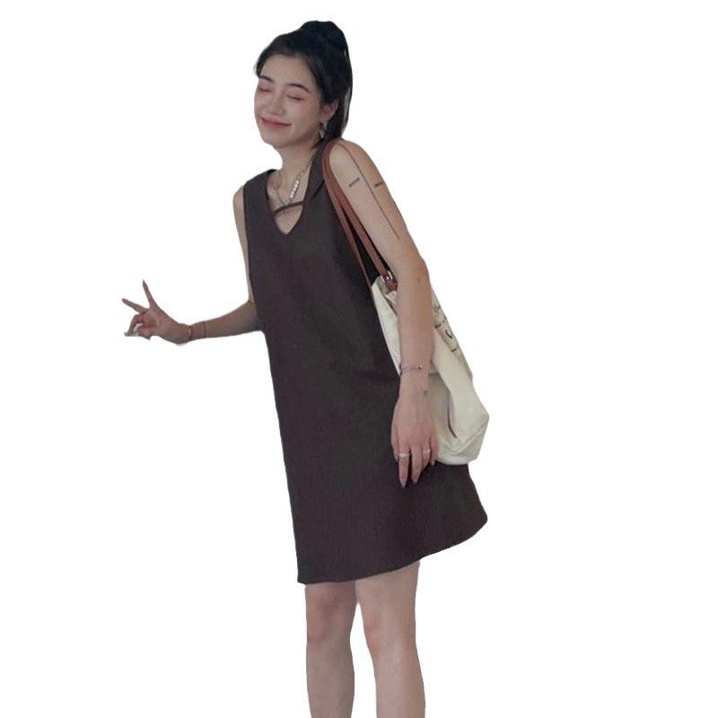 Dress Korean version of Internet celebrity pit strip simple temperament retro vest skirt a word thin fashionable dress