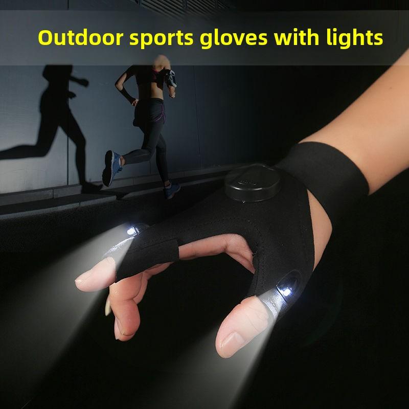 Multifunctional LED Gloves with Flashlight - Ideal for Night Fishing Gear Repair Concert Carnival & Rave