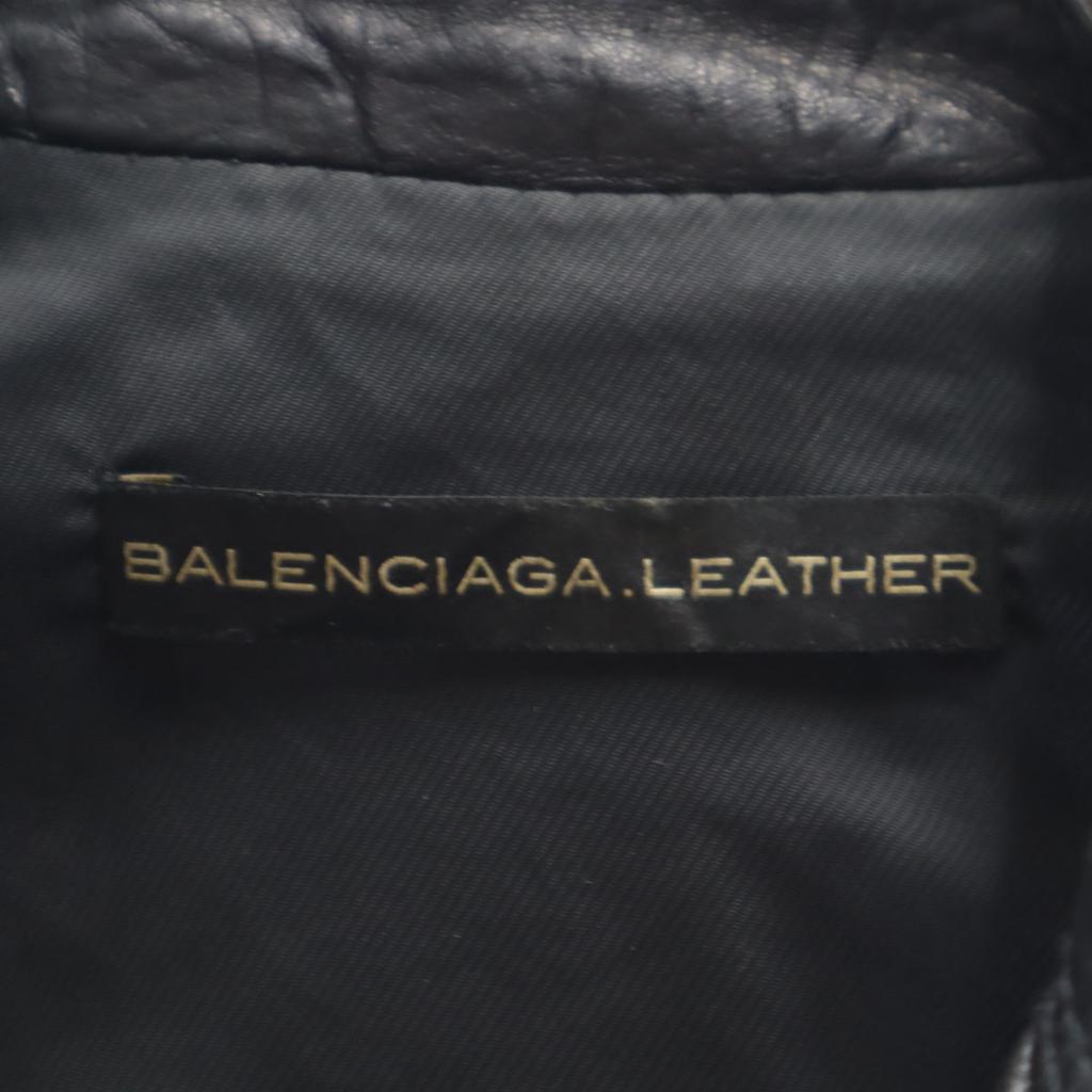 BALENCIAGA French Lamb Leather Double riders jacket 36 black Women Used