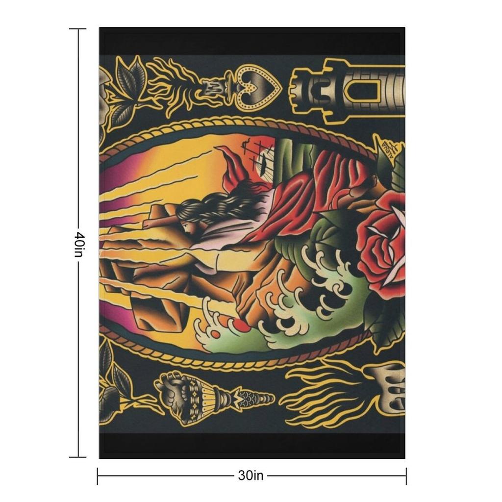 Rock of Ages watercolor ((horizontal version)) Throw Blanket Moving Extra Large Throw Tourist Furry Blankets