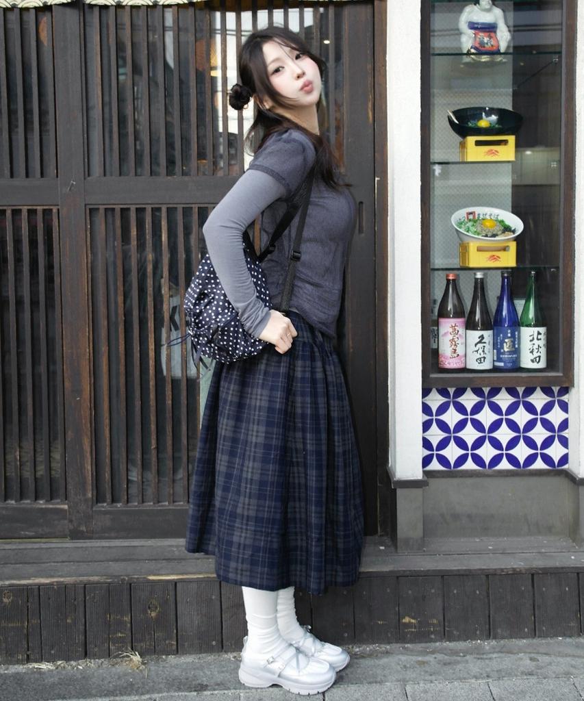 MIXXO Check Midi Skirt_Miwwhg116C Miwwhg31Qc Miwwhg50Qc
