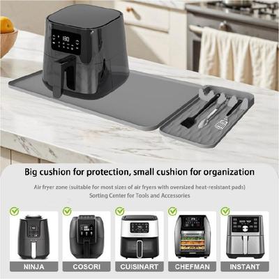 Heat Resistant Air Fryers Counter Mat Nonslip Silicone Surfaces Spill Proof Kitchen Tool Pad For Cooking Appliances