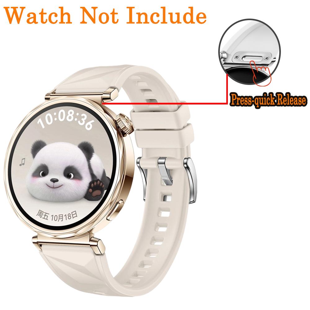 Bracelet 18mm pour Huawei GT6 5 41mm Sport Respirant Pression-Libération Rapide Hommes Femmes Bracelet Poignet en Fluororubber pour Huawei GT5 4 41mm