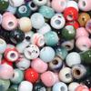 30Pcs 6mm Ceramic Round Beads Colored Large Hole Loose Spacer Beads For DIY Handmade Bracelets Earrings Jewelry Accessories