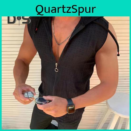 Vest Cutting 3d Top Drawstring Fashion Summer Sport Sleeveless Hooded Sweatshirt