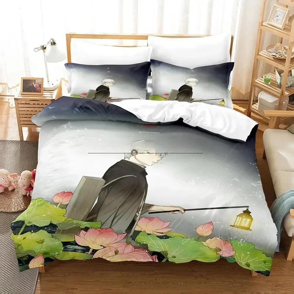 Mushishi Bedding Set Single Twin Printed Bed Set With Pillowcase Bed Duvet Cover Soft Single Double Queen Super King Size