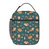Cute Fox And Forest Pattern Insulated Lunch Bag for Women Children Leakproof Food Boxes Thermal Lunch Box Tote