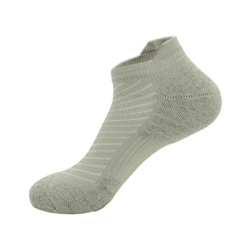 

Professional Marathon Running Socks Men S Towel Bottom Thickened Sweat-Absorbing Non-Slip Shock-Resistant Short Badminton Socks серый