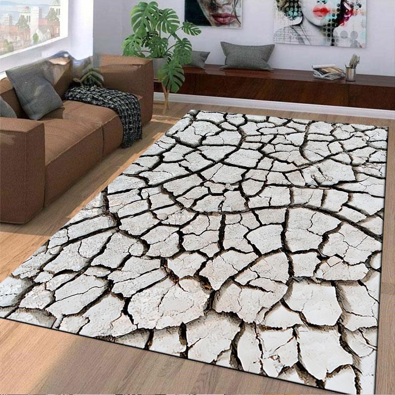 Cracked Earth Pattern Carpet suitable as a non-slip mat for the living room or bedroom sofa