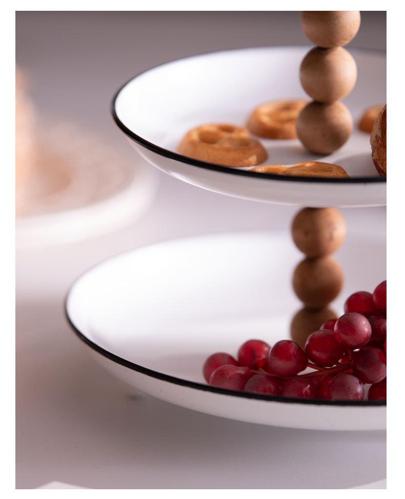 French Double-Layer Romantic Fruit Tray: Elegant Snack & Storage Bowl for Spring Festivals & Entryways