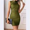 2025 Summer European & American Sleeveless Slim Fit Round Neck Short Dress