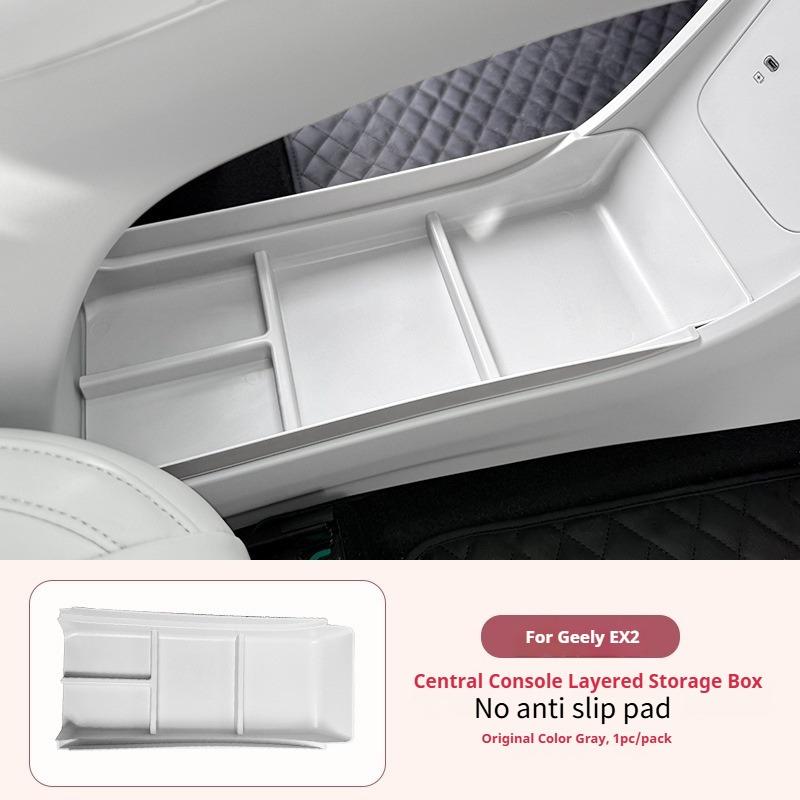 For Geely EX2 Car Layered Storage Box Below The Central Control  Armrest Box Tray Storage Device Automotive Interior Accessories