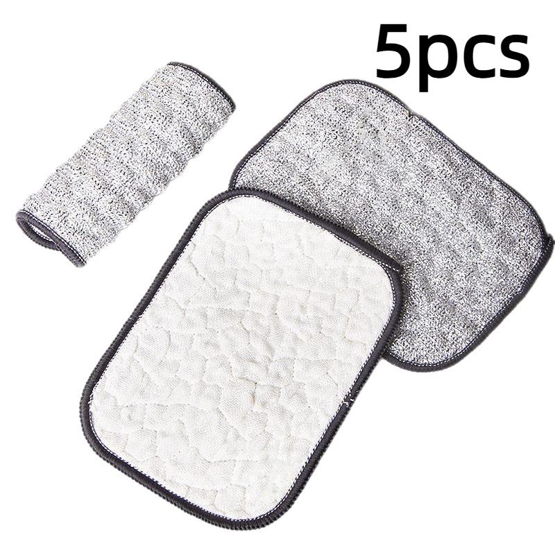 

5pcs Dishwashing Sponge Reusable Double Sided Pan Pot Dish Cloth Magic Sponges Scouring Pads Home Kitchen Bathroom Cleaning Tool