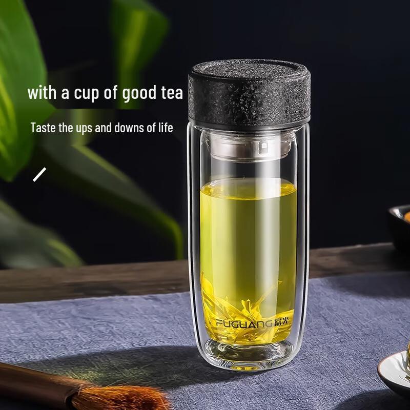 FUGUANG Double-Layer Glass Tea Infuser Bottle