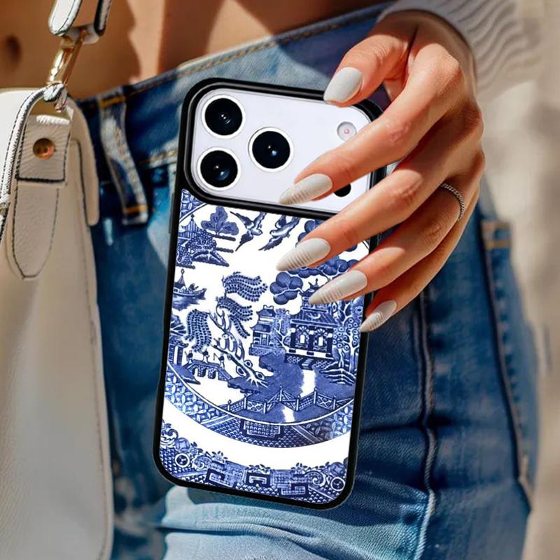 Blue And White Porcelain Phone Case For iPhone 17 Air 14 15 13 12 Max Cover For Apple 14 15 16 16e 11 Pro Max Plus Coque