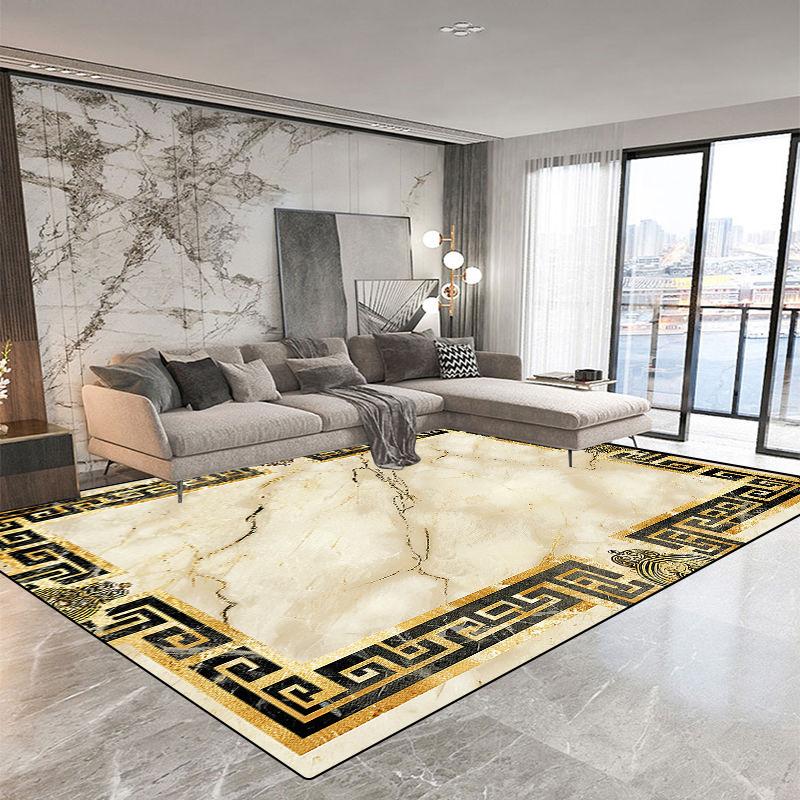 European Luxury Large Area Rug Marble Abstract Carpet Washable Non-slip Living Room Bedroom Decoration Lounge Mats