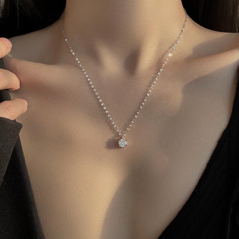 Collier Pendentif Diamant Unique Minimaliste Japonais et Coréen 2021 pour Femmes