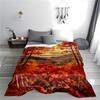 Autumn Forest Sunrise blanket with Red Leaves and Scenic Landscape  blanket, suitable for use in the bedroom, living room, on the sofa
