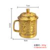 Embossed Brass Fortune Longevity Tea Dragon and Phoenix Water Jar Office Living Room Cup Decorati