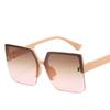 Fashion Trendy Women Sunglasses Square Shape Big Frame Semi-rimless Sunglasses Female High Quality Women Sun glasses