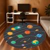 1pc Space Planets Round Chair Mat Area Rug - Non-Slip, Floor Mat for Office, Bedroom, and Indoor Decor C1125113