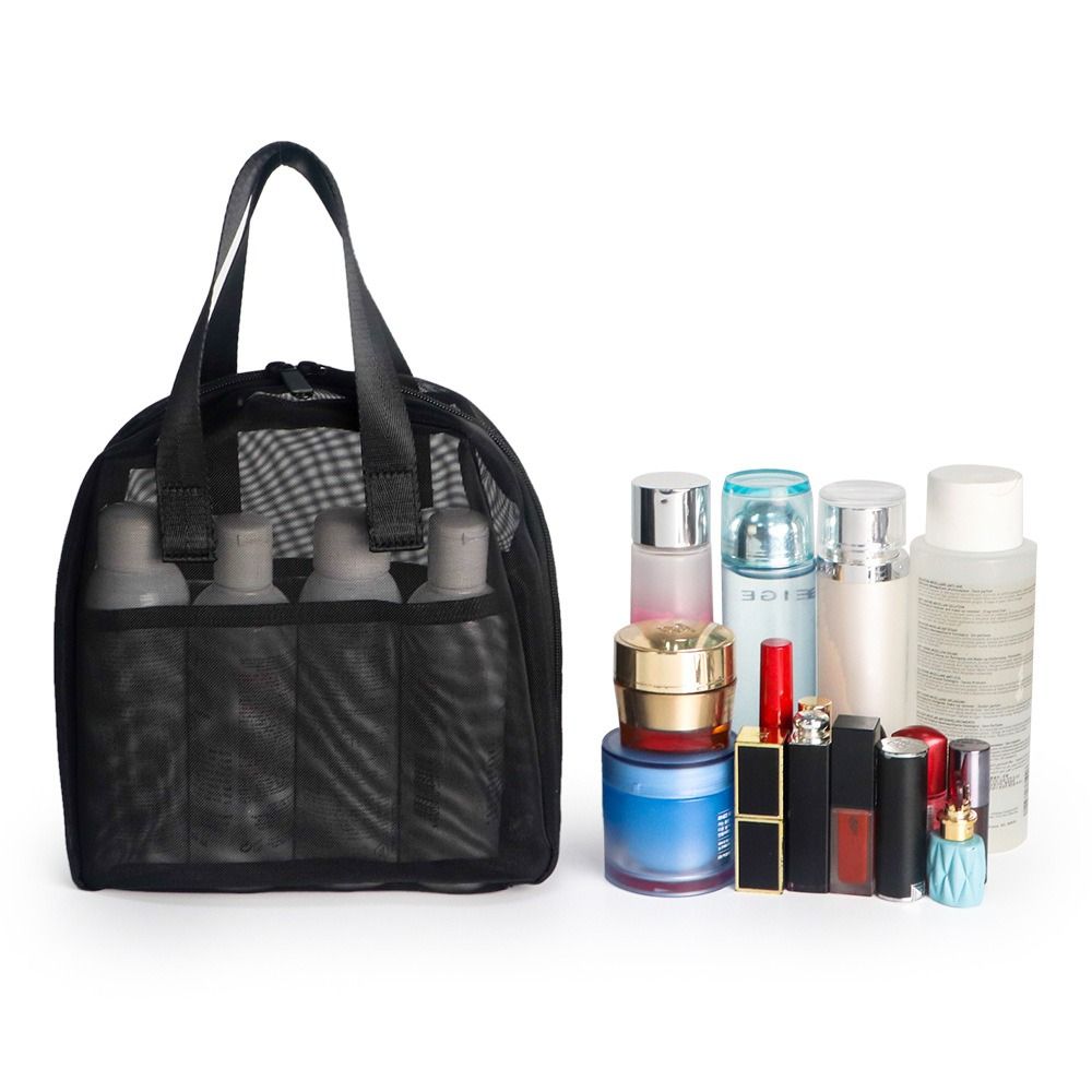 Large Capacity Mesh Shower Bag Comfortable Handle Foldable Mesh Tote Outdoor