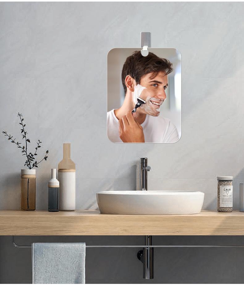 Portable Anti-Fog Shaving & Makeup Mirror for Shower and Bathroom