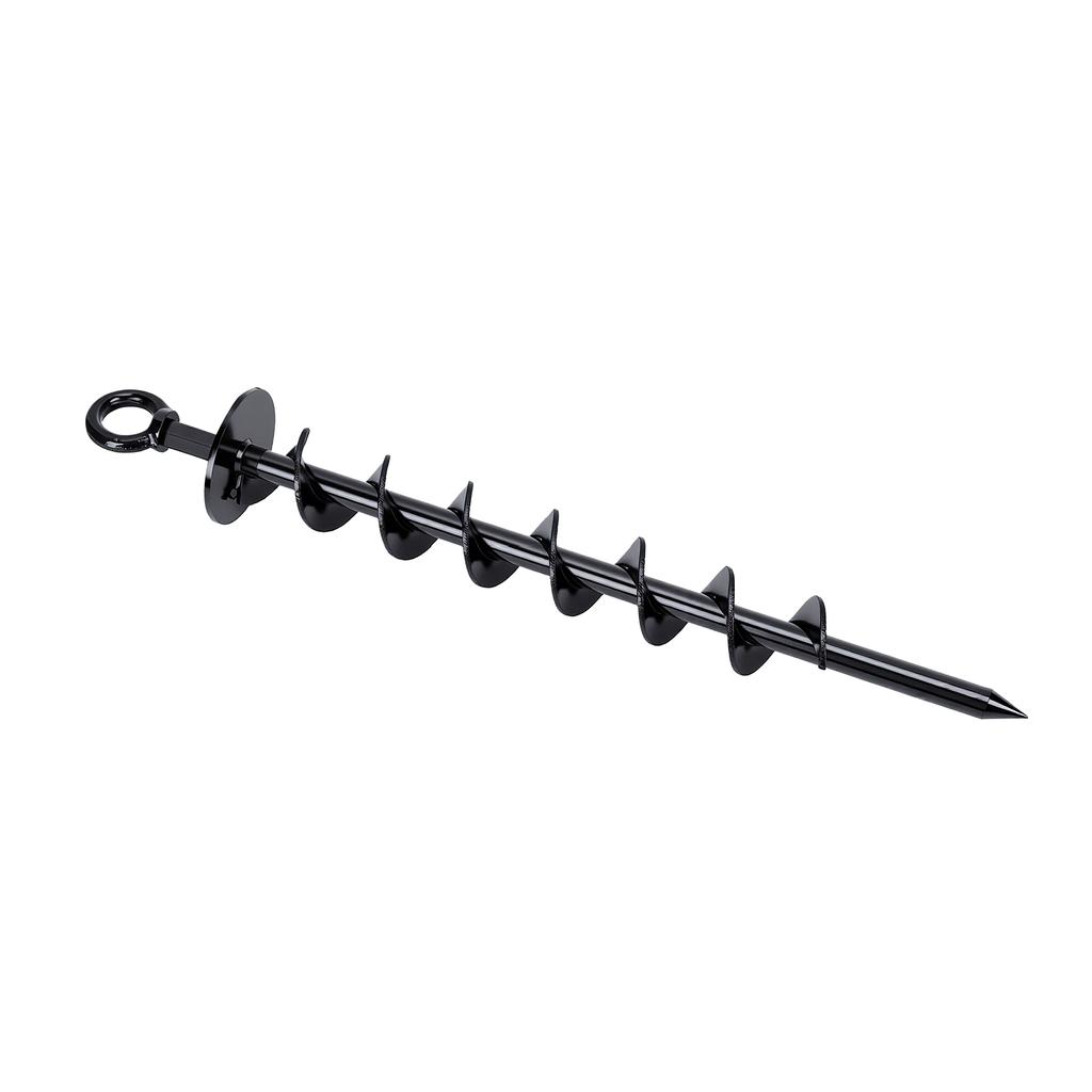 Paquete de 4 Anclajes de Suelo Resistentes de 15 Pulgadas Estacas Espirales para Tienda con Llave de Barra en T Llave de Tuerca Tapas Bolsa de Transporte para Acampar