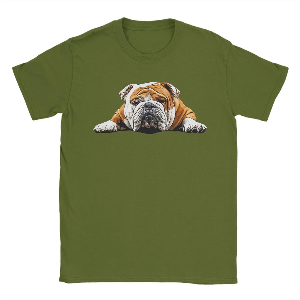 Bulldog Chill Pose English Bulldog T Shirt Adult Vintage Cotton Tshirts Summer Crew Neck Hipster Tees Pattern Plus Size Tops