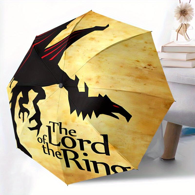 1pc The Lord of the Rings Automatic Open/close Folding Portable Umbrella with 8-Rib Structure for Women/Men, All-Season Use a0901077