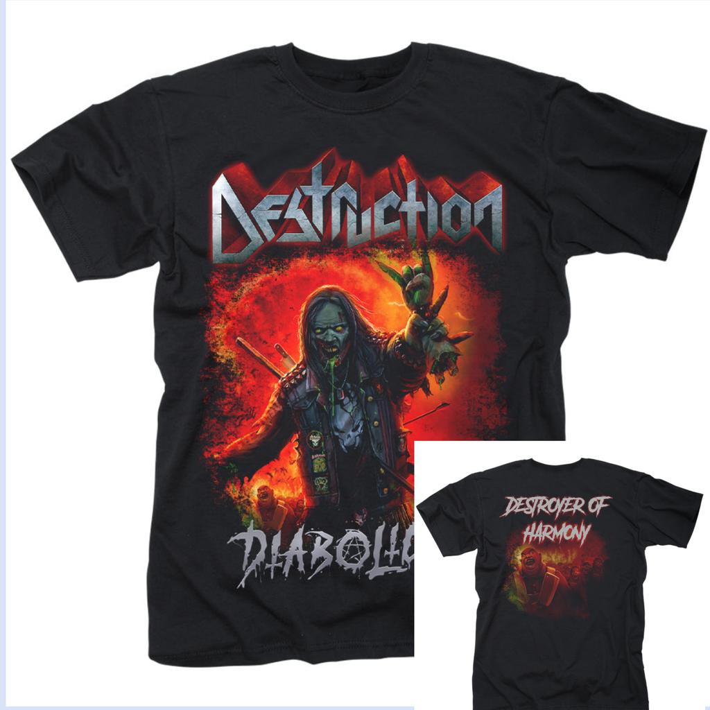 Destruction Diabolical Tour Band TShirt Cotton Graphic Tee Unisex Women Summer Streetwear Top