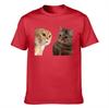 Unisexs Cotton Tshirt With Funny Cat Print Casual Crew Neck Short Sleeve Tee For Daily Wear