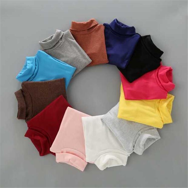 Camiseta Interior Básica de Algodón Puro de Manga Larga y Cuello Alto para Niñas Otoño/Invierno 2025