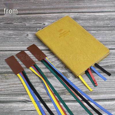 Available Leather Ribbon Bookmark with Color Page Marker