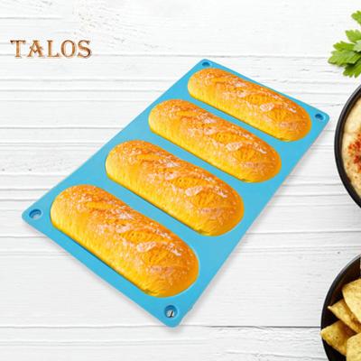 2Pcs Hot Dog Bun Pan Mold Silicone Hot Dog Bun Molds Non Sticky Heat Proof Baking Pan Bread Mold Kitchen Tools