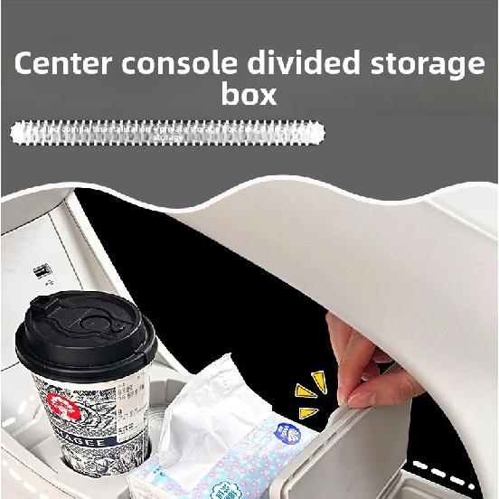 For Geely EX2 2025 2026 Center Console Lower Storage Box Silicone Non Slip Mat Car Interior Organizer Tray