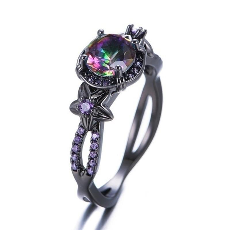 Inlaid Round Zircon Ring Classic Temperament Ring Popular Jewelry