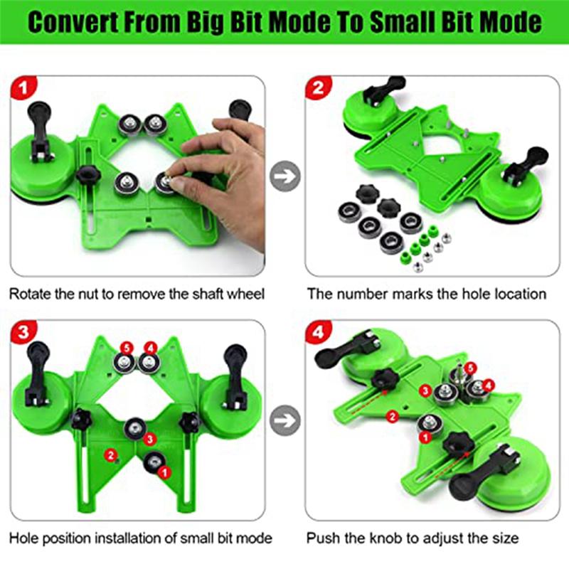 AD23-17 PCS Drill Bits Sets Hollow Drill Set With Double Suction Cups Guide Jig Fixture From 4Mm-83Mm