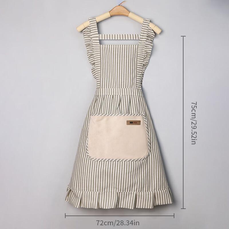 Dapeng Cotton Linen H-Strap Kitchen Apron