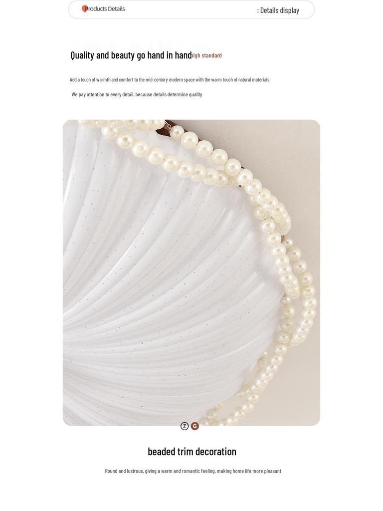 French Mid-Century Pearl Ceiling Light for Bedroom, Dining Room, or Study