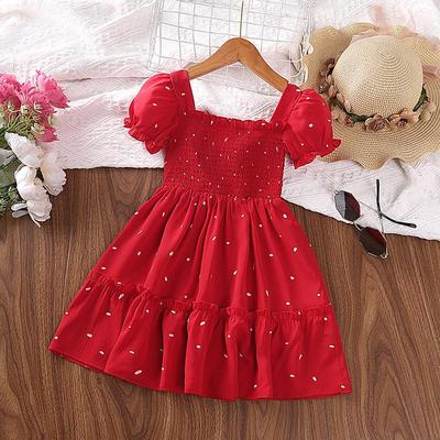 2025 Summer Girls' Polka Dot Princess Dress - Short-Sleeved and Fashionable