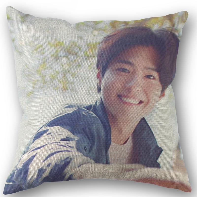 New Custom Park Bo Gum Kpop Pillowcase Cotton Linen Fabric Square Zipper Pillowcase 45X45cm Wedding Decorative Pillow cover