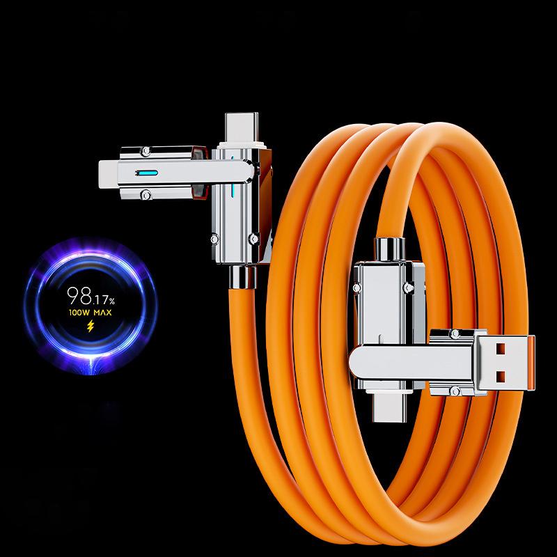 100W 2 In 2 Pd Fast Usb Cable For Huawei/Honor Retractable Portable 4 In 1 Micro Usb Type C Charger Cable For Iphone Samsung