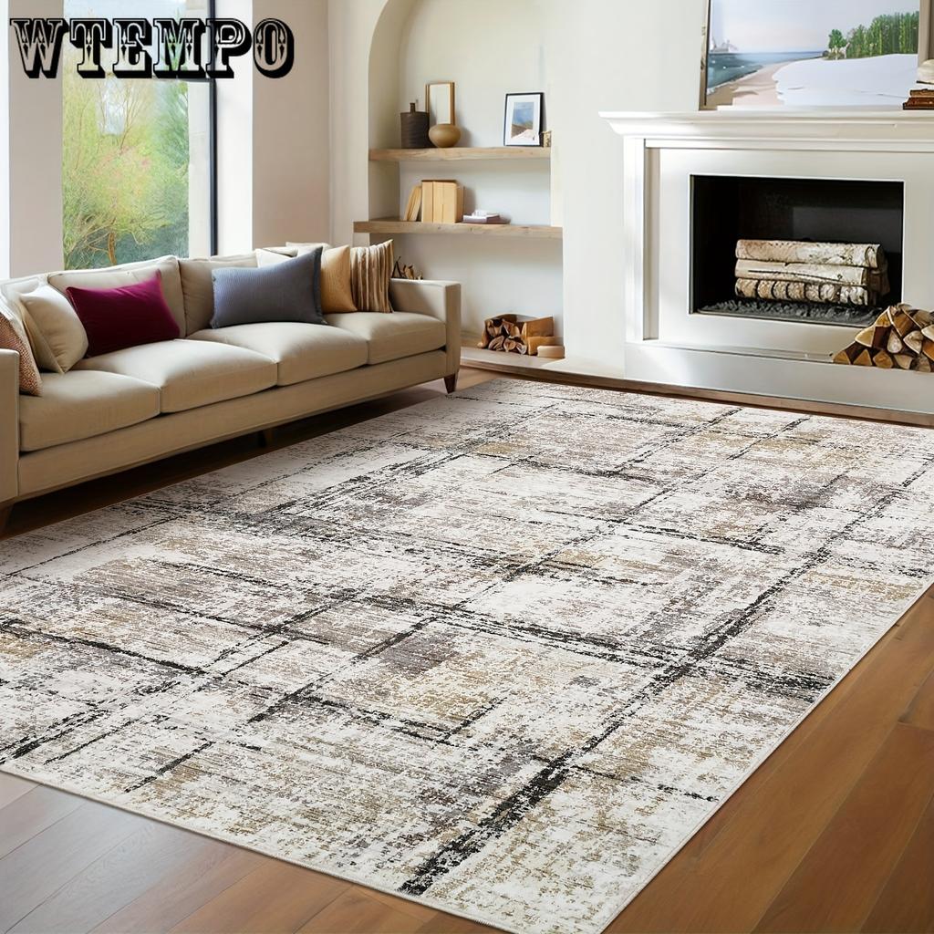 Living Room Carpet Solid Color Carpet Wear-resistant Easy To Maintain Anti Slip Pad for Coffee Table