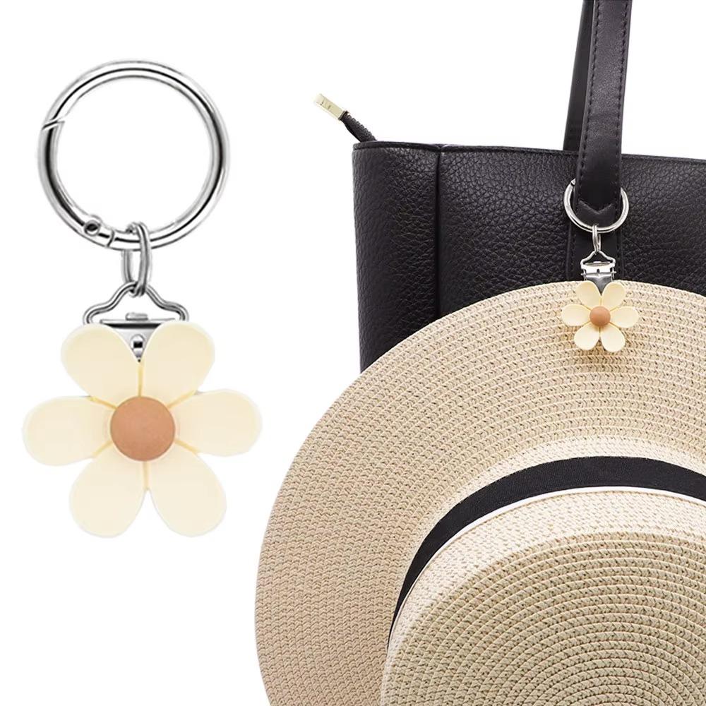 Porte-chapeau à clipser sur un sac, pour chapeau, mains libres, forme de fleur, léger, pour voyage