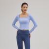 Andar Air Touch Square Neck Long Sleeve Crop Top
