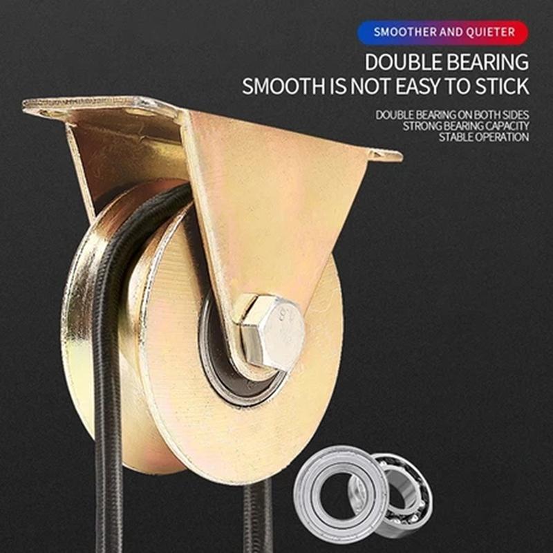 4Pcs V Shaped Plating Color Track Wheel Bearing Home Hardware Rigid Caster V Groove Wheel For Sliding Door Rollers