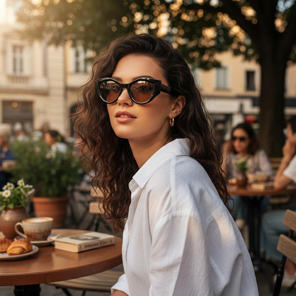 Retro Cat Eyes Sunglasses With Y2K Design For Outdoor UV Protect Plastic Frame