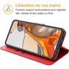 Coque Rouge en Cuir Souple Anti Rayure Anti-Choc + Lot 2 Verres Trempés pour Xiaomi 11T 5G/11T Pro 5G
