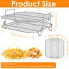 Air Fryer Rack Stackable Grills Skewer Racks Air Fryer Universal Accessories Stainless Steel Meat BBQ Holders for Baking Cooking